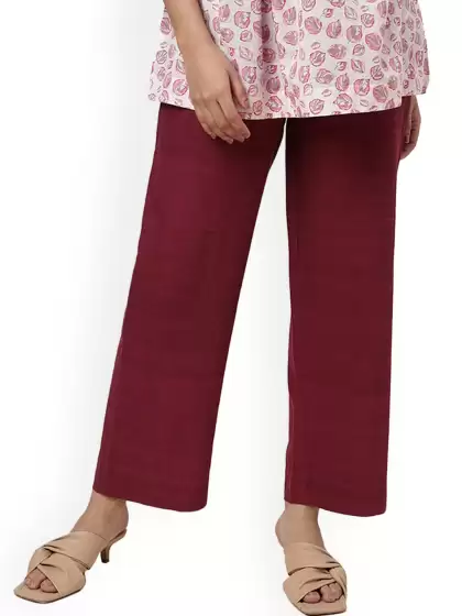 Women Cotton Parallel Trousers - image 3