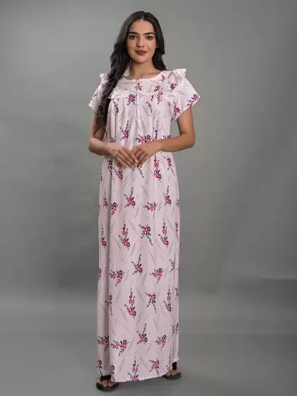 Floral Printed Maxi Nightdress - image 3