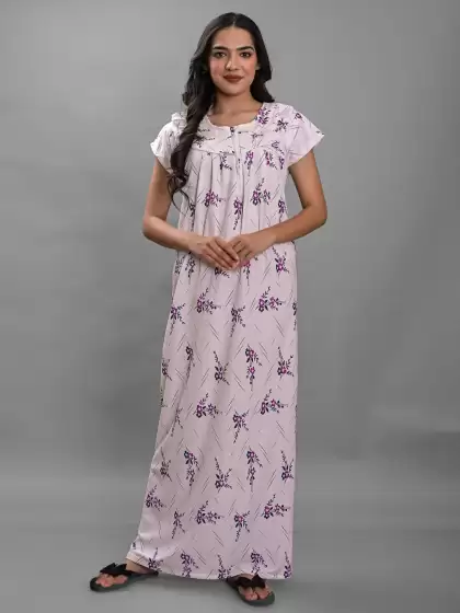 Floral Printed Maxi Nightdress - image 3