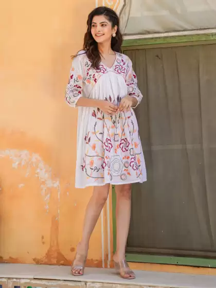 Floral Print Fit & Flare Dress - image 3