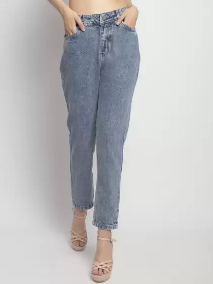 Women Mom Fit Mid-Rise Jeans - image 3