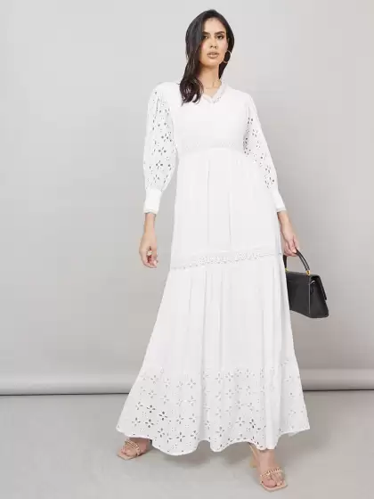 V-Neck Fit & Flare Maxi Dress - image 3