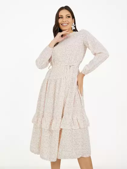 Floral Print Fit & Flare Midi Dress - image 3