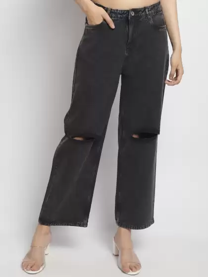 Women Slash Knee Jeans - image 3