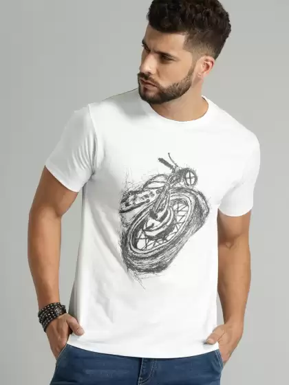 Printed Round Neck Pure Cotton T-shirt - image 3