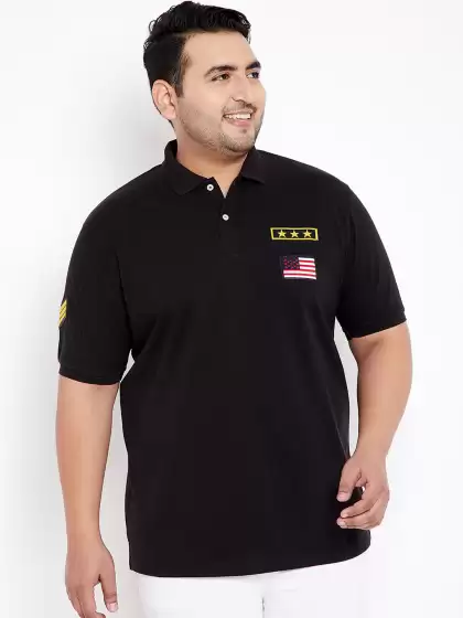 Plus Size Men Solid Polo Collar Pure Cotton T-shirt - image 3