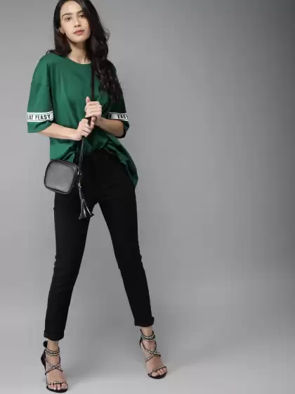 Solid Round Neck Pure Cotton T-shirt - image 3
