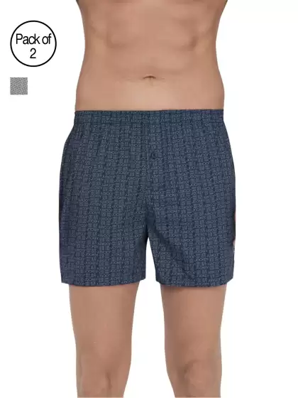 Men Pack of 2 Printed Pure Cotton boxers - image 3