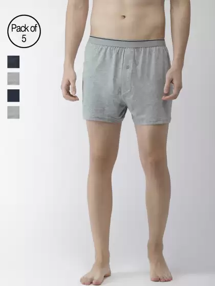 Men Pack of 5 Solid Boxers - image 3