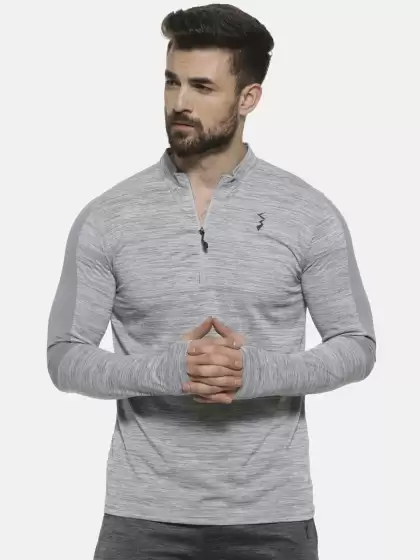 Solid Mandarin Collar T-shirt - image 3