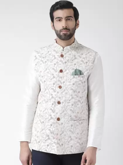 Men Printed Pure Cotton Nehru Jacket - image 3
