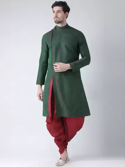 Men Self Design Kurta with Patiala - image 3