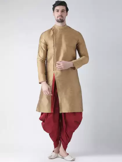 Men Self Design Kurta with Patiala - image 3