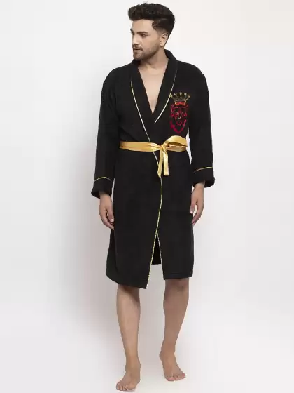 Men Embroidered Bath Robe - image 3