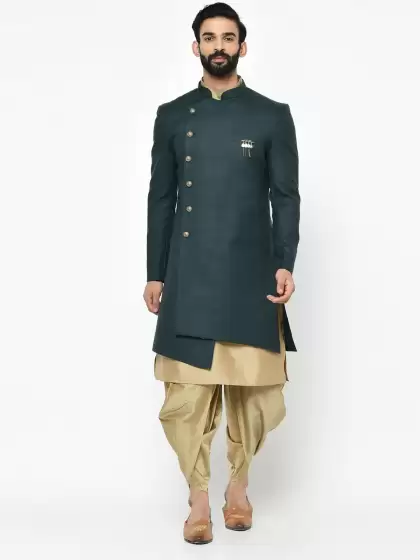 Men Solid Sherwani Set - image 3