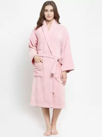 Women Solid Bath Robe - image 3
