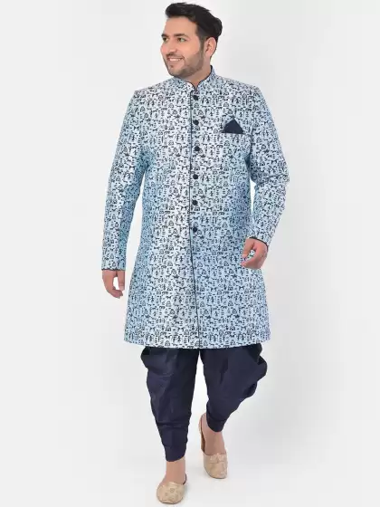 Men Printed Sherwani Set - image 3