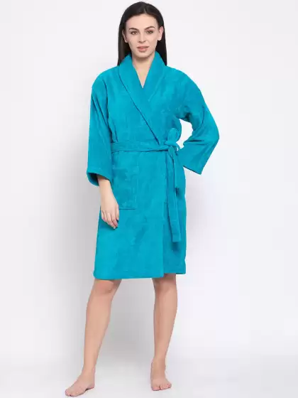 Women Solid Bath Robe - image 5