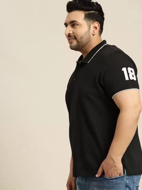 Plus Size Solid Polo Collar T-shirt - image 4