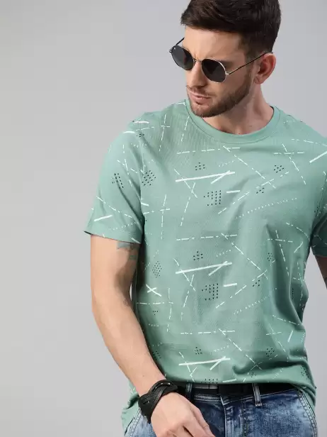 Printed Round Neck Pure Cotton T-shirt - image 4
