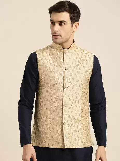 Men Embroidered Nehru Jacket - image 4
