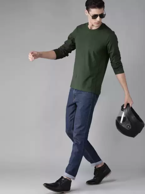 Solid Round Neck Pure Cotton T-shirt - image 4