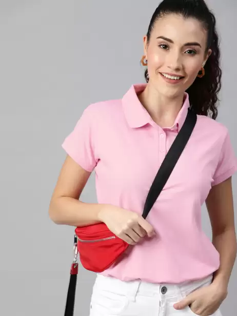 Solid Polo Collar T-shirt - image 4