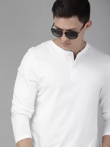 Solid Henley Neck T-shirt - image 4