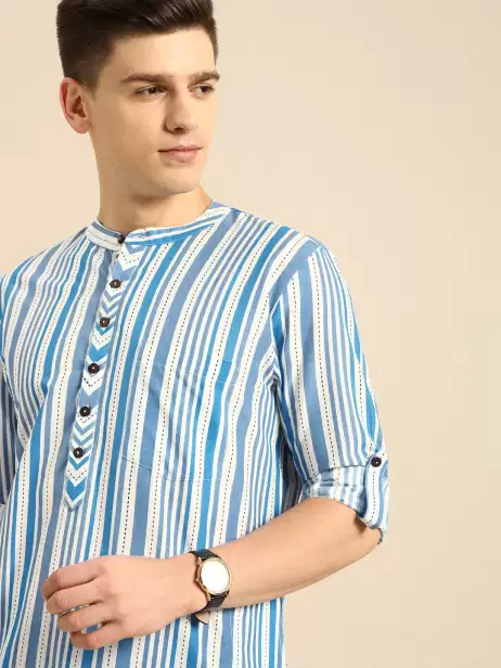 Men Striped Kurta - image 4