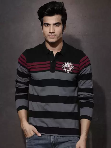 Striped Polo Pure Cotton T-shirt - image 4