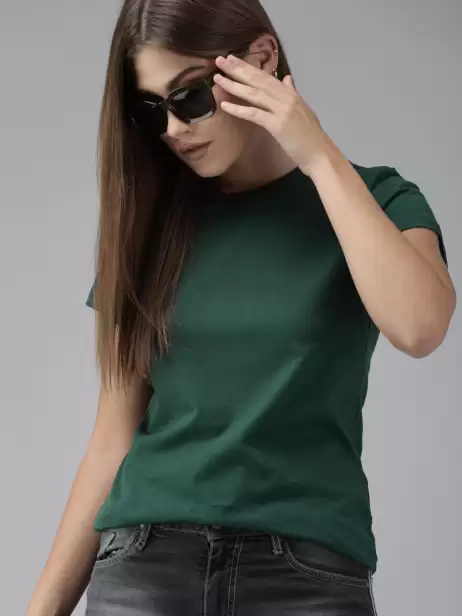 Solid Round Neck T-shirt - image 4