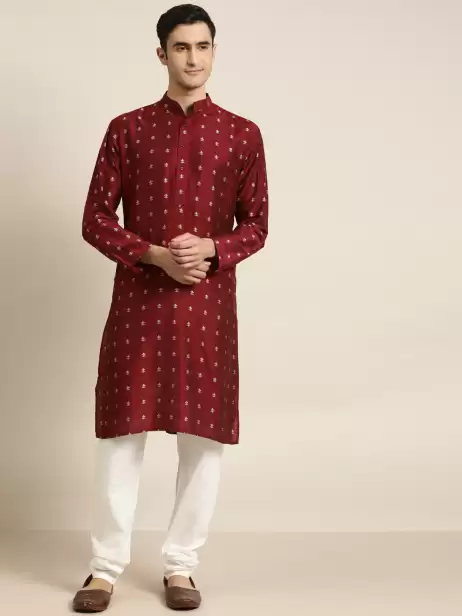 Men Jacquard Woven Kurta - image 4