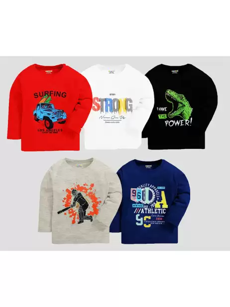Boys 5 Pcs Printed T-Shirts - image 4