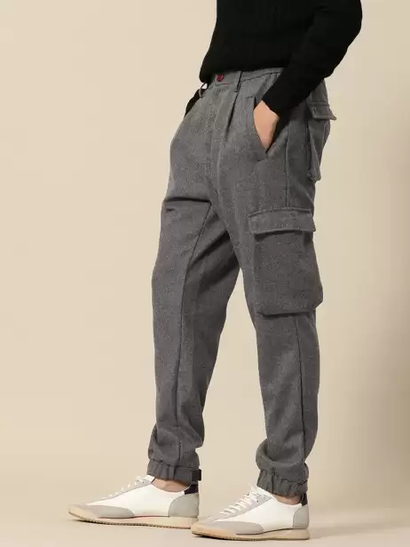 Men Liberal Fit Pleated Cargos - image 4