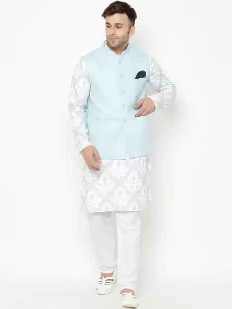 Men Printed Kurta with Pyjamas - image 4