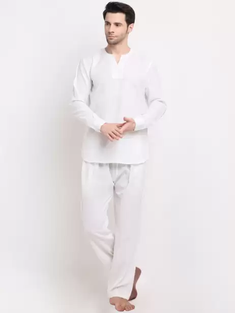 Men Solid Night Suit - image 4