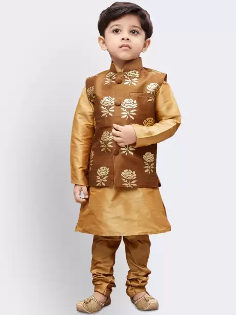 Boys Kurta Pyjamas With Jacket - image 4