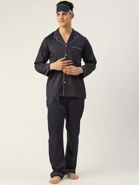 Men Pyjama Set & Sleeping Mask - image 4