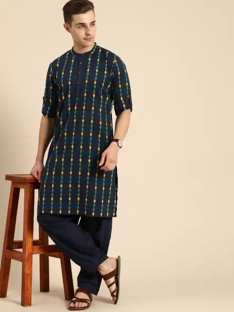 Men Printed Kurta with Salwar - image 4