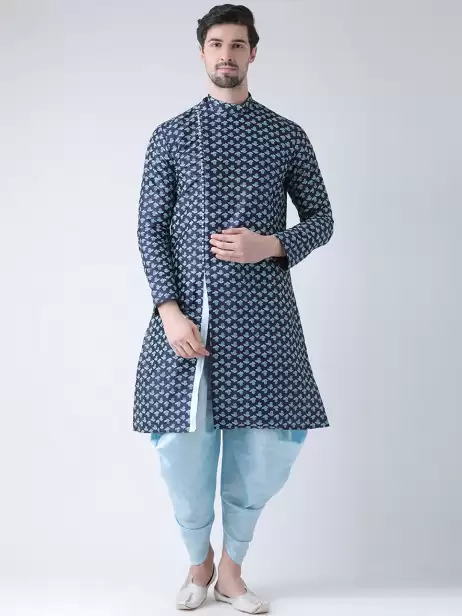 Men Printed Kurta with Patiala - image 4