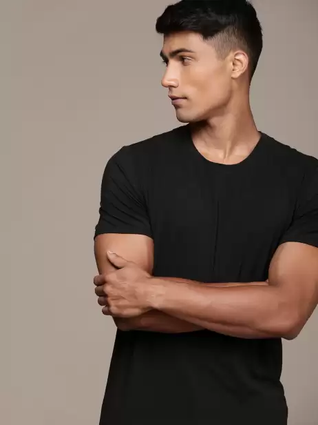 Men Solid Lounge T-shirt - image 4