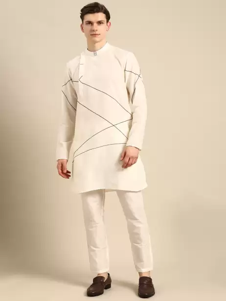 Men Embroidered Kurta with Trousers - image 4