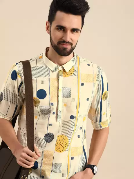 Men Geometric Printed Kurta - image 4