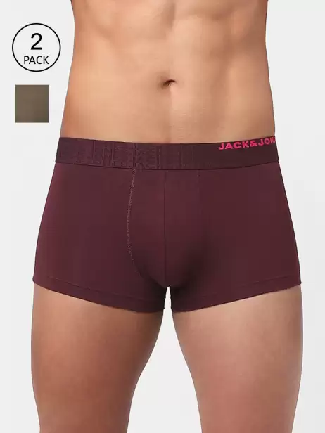 Men Pack Of 2 Solid Cotton Trunks - image 4