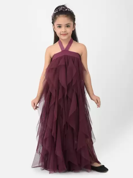 Girls Embellished Net Dress - image 4