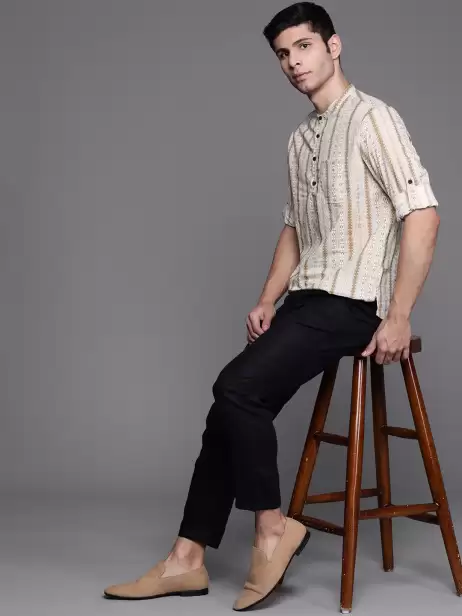Men Printed Cotton Kurta - image 4