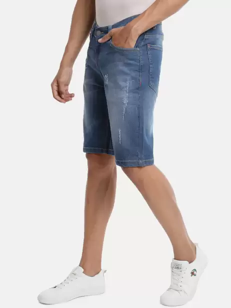 Men Washed Outdoor Denim Shorts - image 4