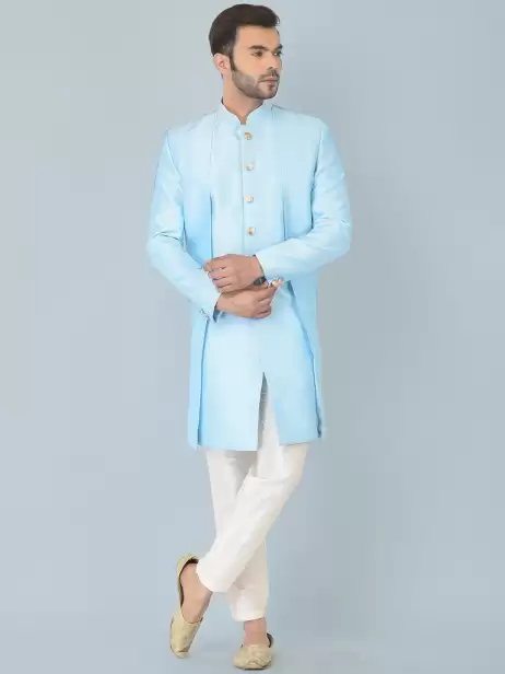 Men Solid Sherwani Set - image 4