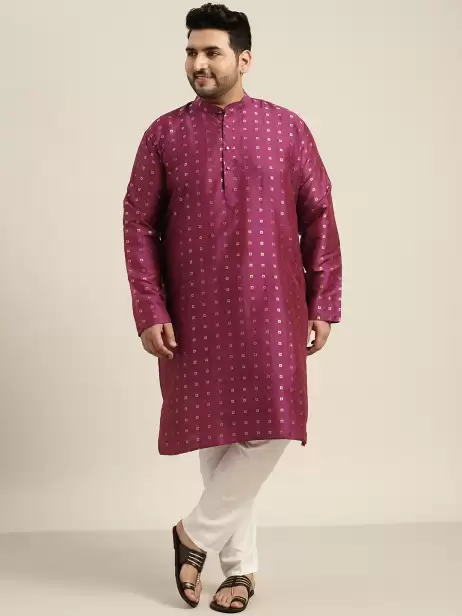 Men Plus Size Geometric Kurta - image 4