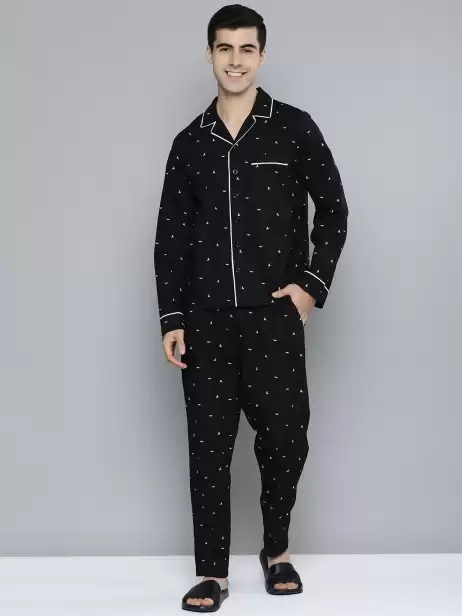Men Printed Cotton Night suit - image 4